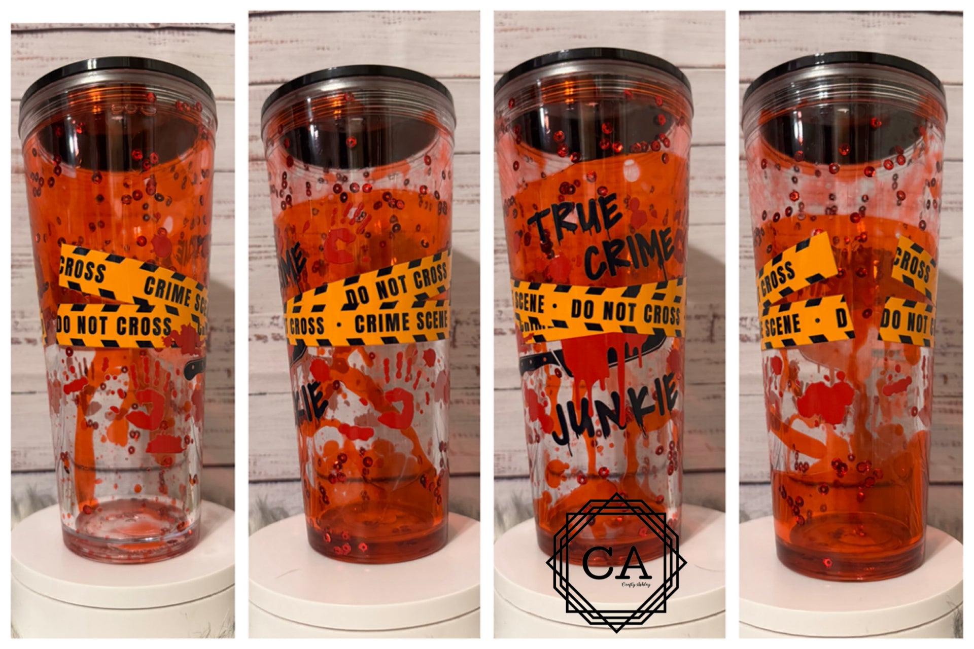 24oz Acrylic Tumbler Red Lava Crime Scene