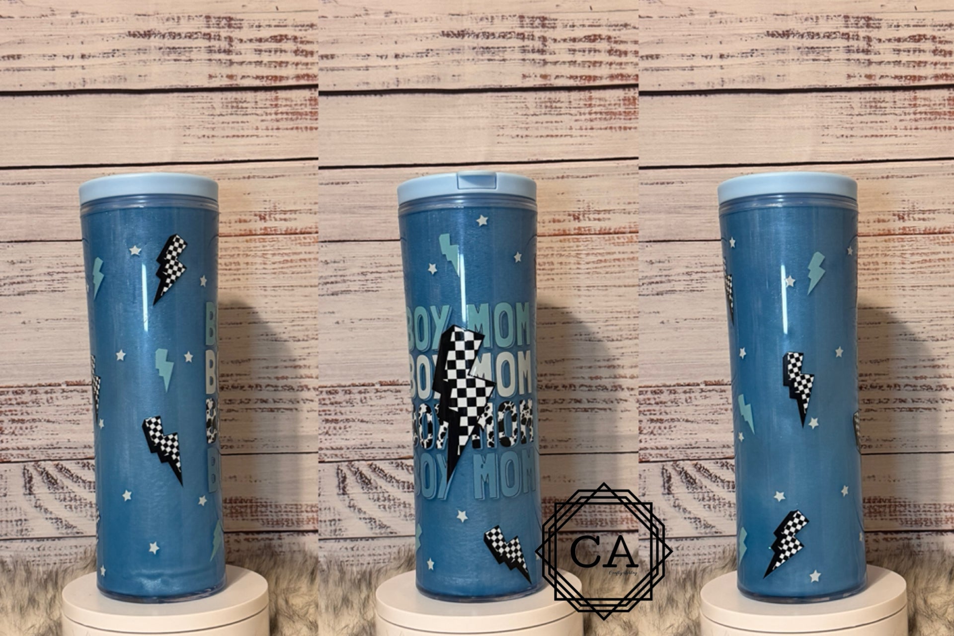20oz Acrylic Bottle Blue Cat Eye Boy Mom