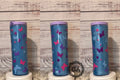 20oz Acrylic Bottle Blue Cat Eye Butterflies