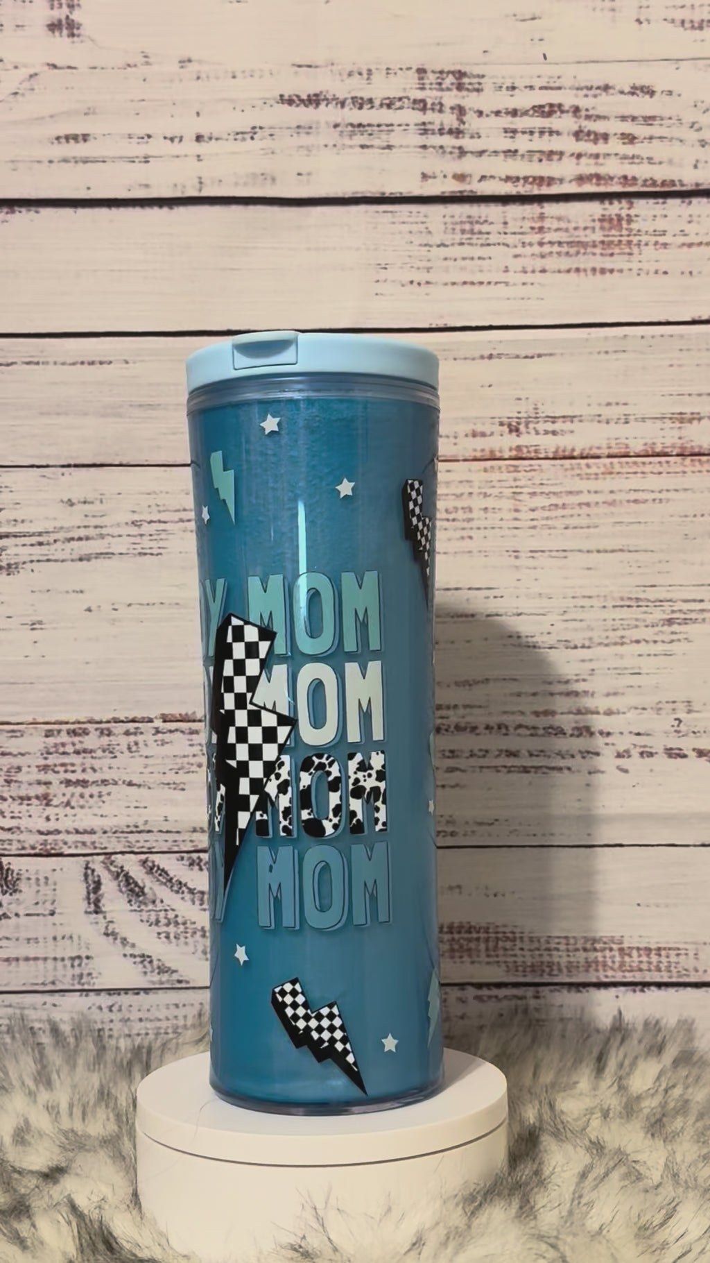 20oz Acrylic Bottle Blue Cat Eye Boy Mom